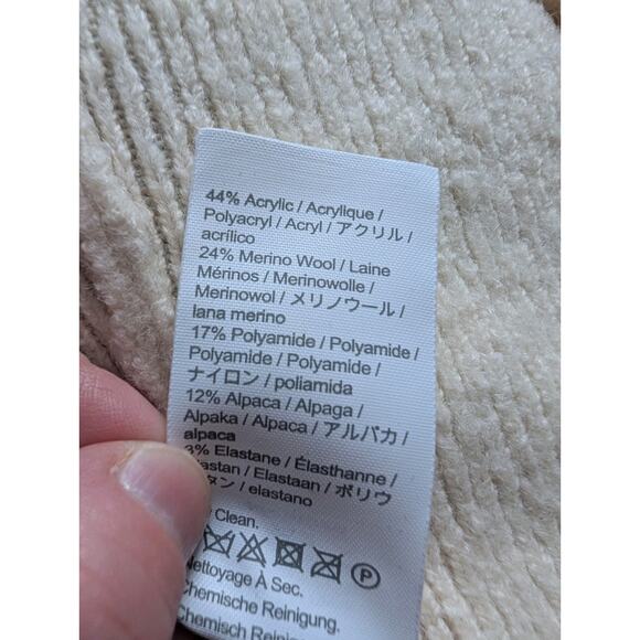 J Crew Womens Cocoon Sweater Cardigan Sz L Ivory Alpaca Wool Blend Pockets cozy - Picture 5 of 7